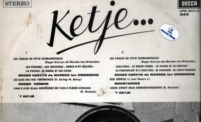 deel van een vinyl-hoes met liedjes in het Brussels gezongen